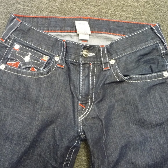 Men's True Religion Boot Cut 32 Dark Blue Jeans - Picture 2 of 6